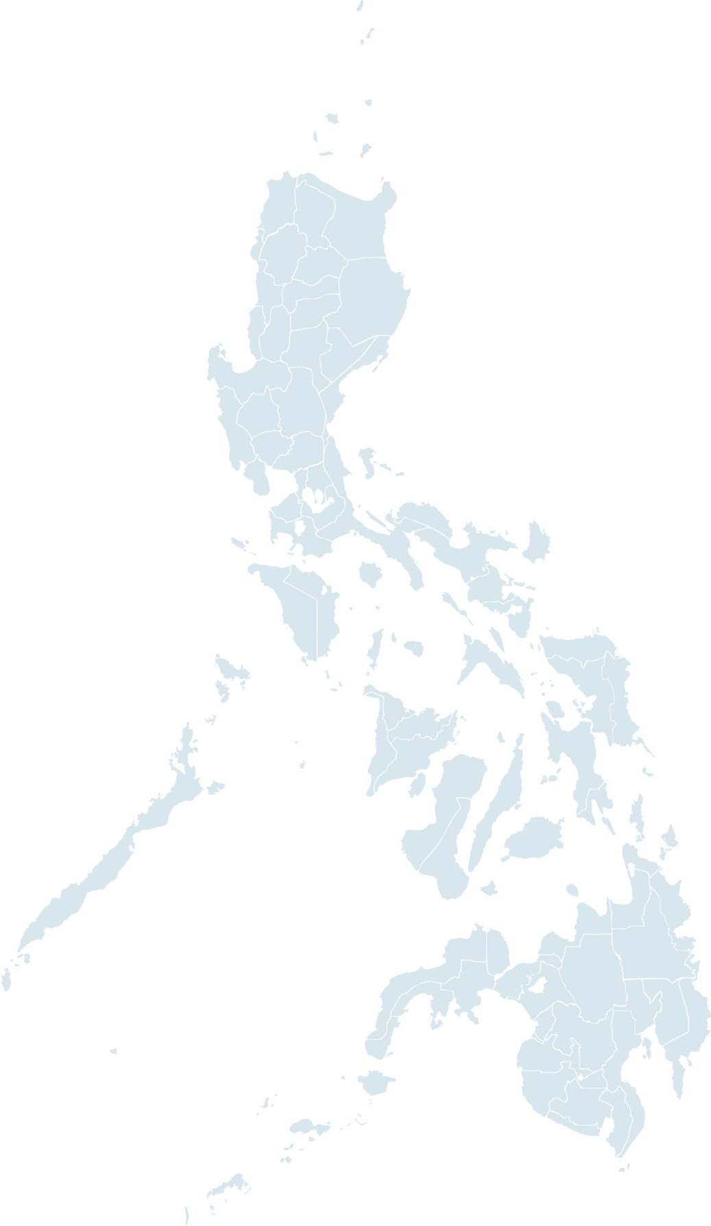 Map of the Philippine archipelago with AMSN-PH network location markers