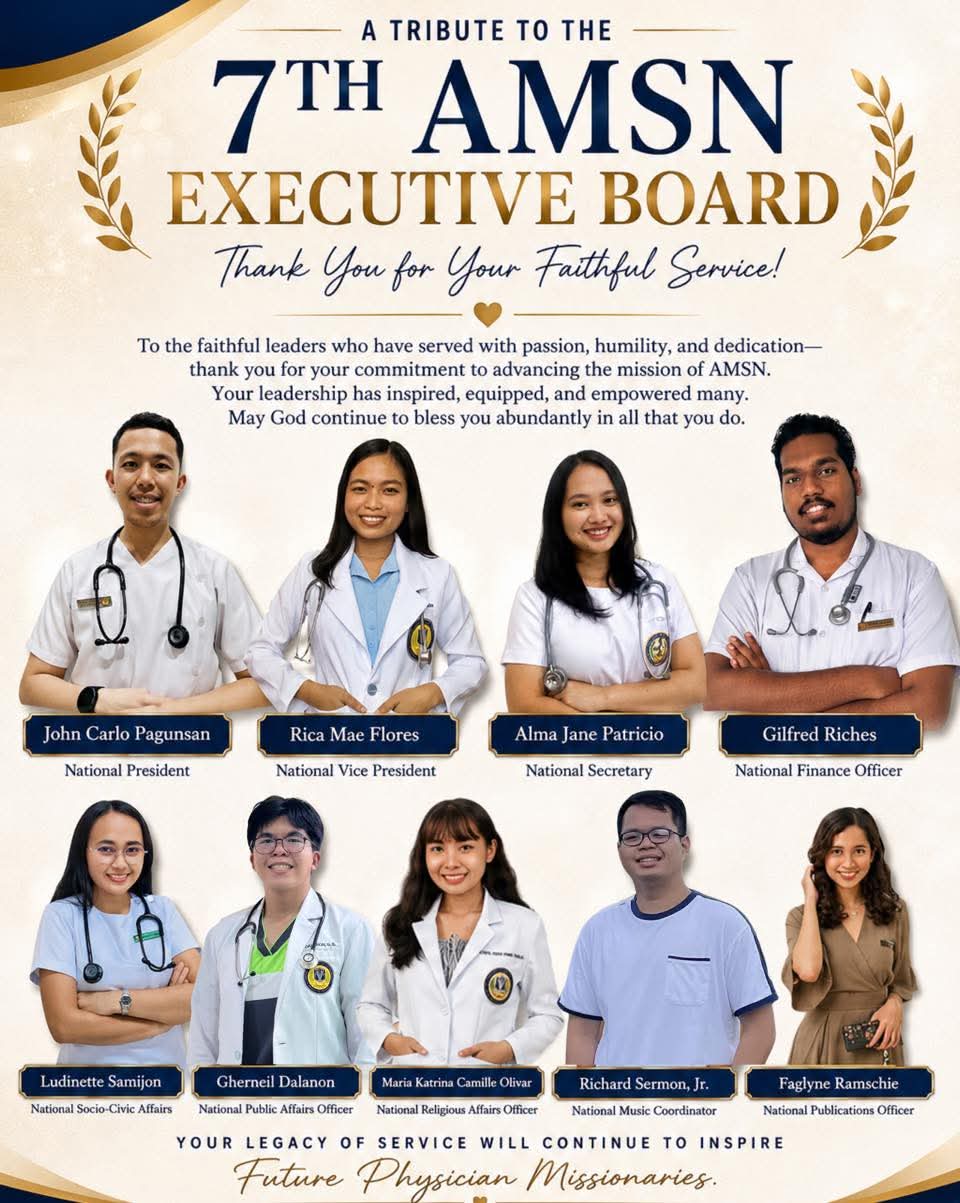 Tribute graphic for the 7th AMSN Executive Board