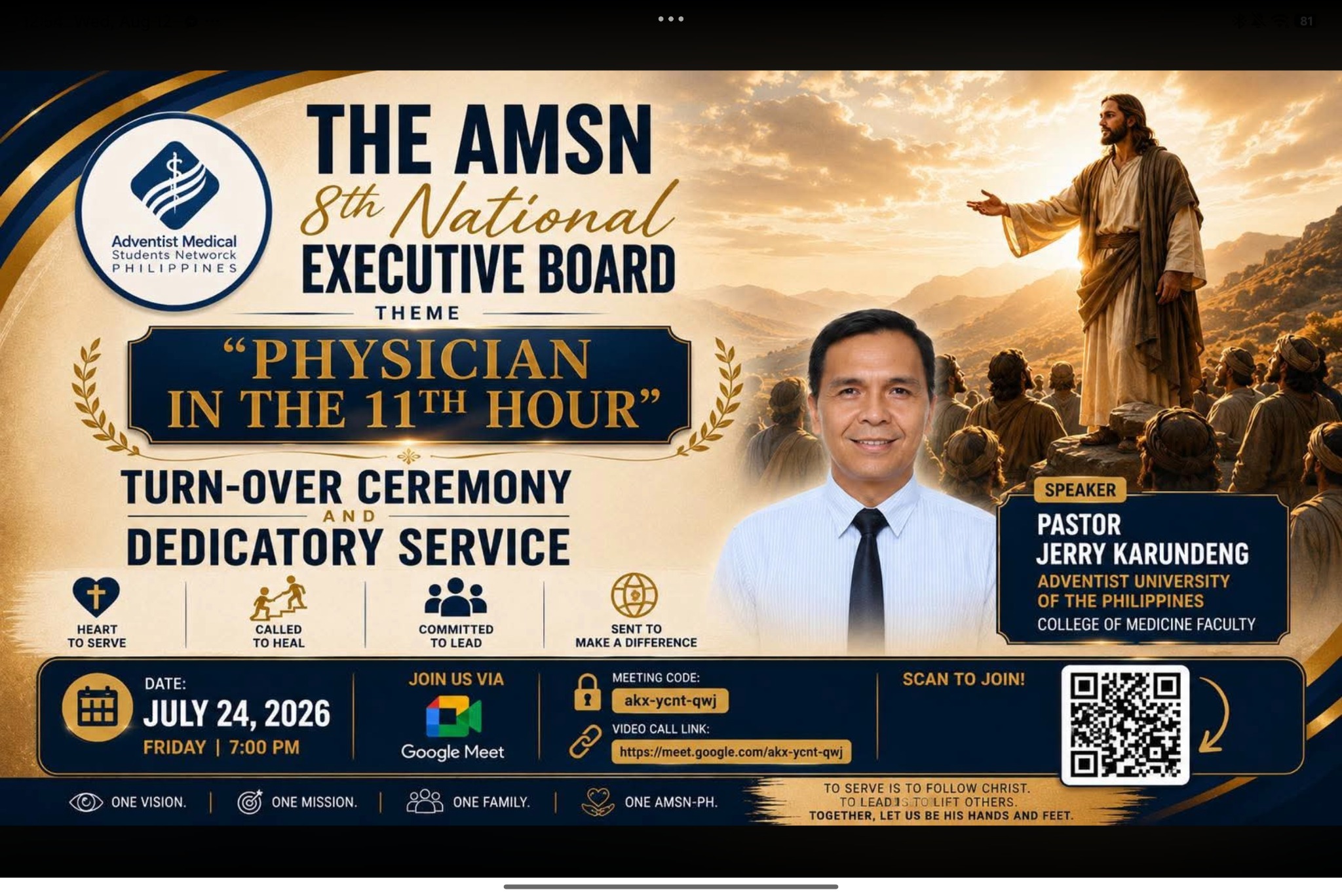Official poster of the 8th National Executive Board Turn-Over Ceremony and Dedicatory Service